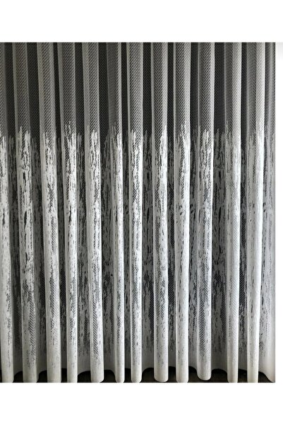 Karesi Flame Patterned Medium Pleated 1X2.5 Tulle Curtain