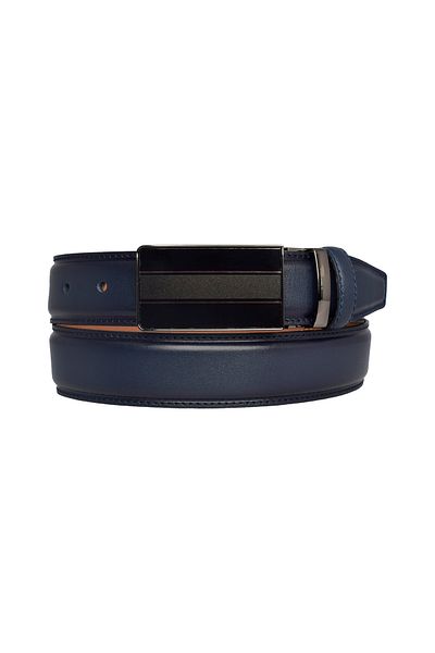 GoDeri 100% Γνήσιο Δέρμα, Πόρπη με ΚΑΛΥΜΜΑ, Navy Blue Classic, Υφασμάτινη ζώνη παντελονιού 3,5 cm_black2_laci_stitch