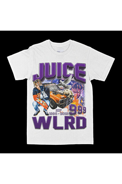 rebelberi عصير Wlrd 999 مكتوب الهيب هوب الراب Bootleg نمط أبيض كبير الحجم للجنسين تي شيرت تي شيرت