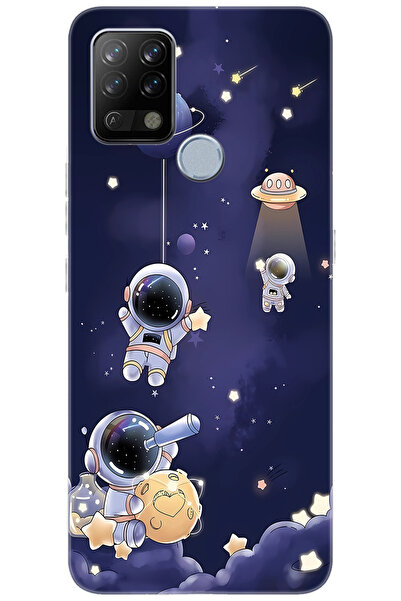 TECNO Pova (LD7) Uyumlu Kılıf Desen Baskılı Silikon Astronot STK:630 CP-BeMNkZ7