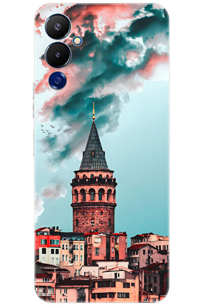 TECNO Pova 4 (LG7n) Uyumlu Kılıf Desen Baskılı Silikon Galata Kulesi STK:688 ...