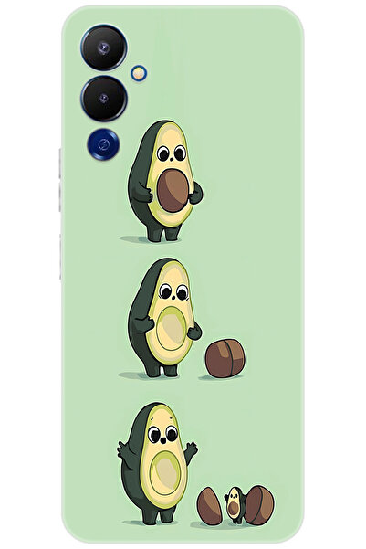 TECNO Pova 4 (LG7n) Uyumlu Kılıf Desen Baskılı Silikon Avakado STK:618 CP-IhgrCOm