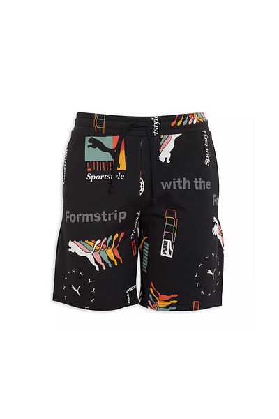 Puma Мъжки черни къси панталони - завързана талия, 62442201 - Classics Brand Love Shorts