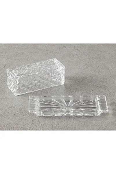 English Home Peyton Glass Butter Holder Transparent