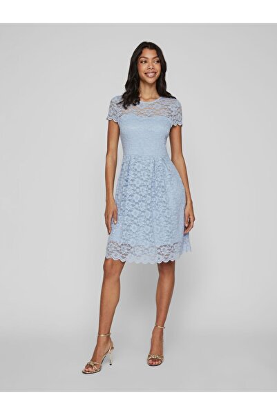 VILA Partykleid Kurzärmeliges Spitzen-