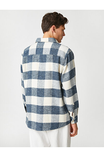 Koton Erkek Mavi Ekose Gömlek 3WAM60125HW