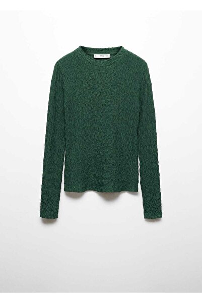 MANGO Woman Μαζευμένο Πλεκτό T-Shirt