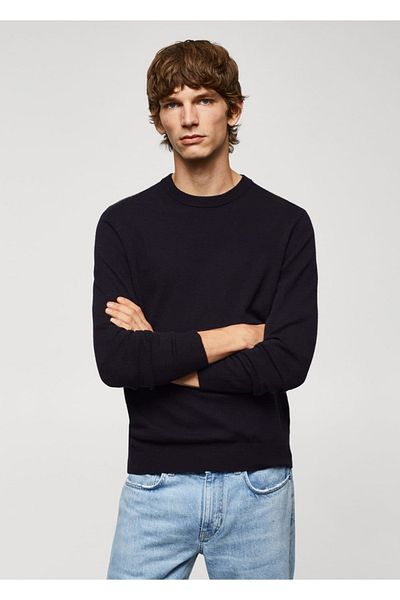 MANGO Man Dünner Strickpullover aus Wollmischung