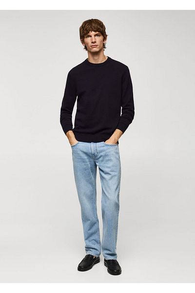 MANGO Man Dünner Strickpullover aus Wollmischung
