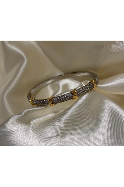 Disone Taş Kaplamalı Çelik Tifany Xoxo Kelepçe Bileklik