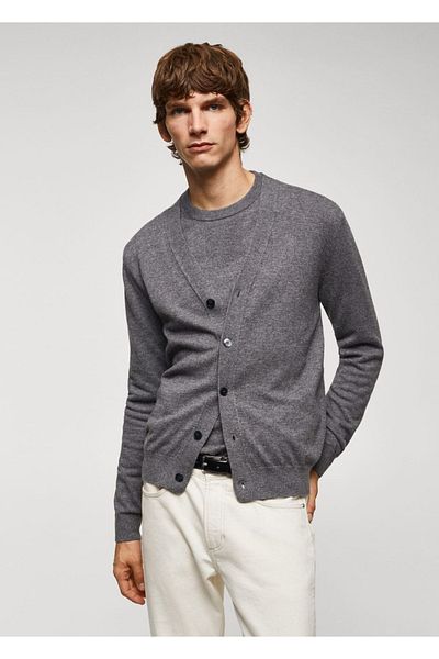 MANGO Man Strickjacke aus Wollmischung