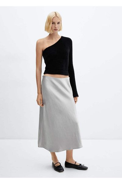 MANGO Woman Pulover cu aspect de blană asimetric
