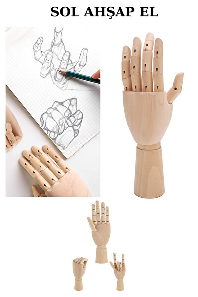 Manken İstanbul Eklemli Eskiz Mankeni 25 cm Sol El Mankeni: Sanatınızı Şekillendirin;