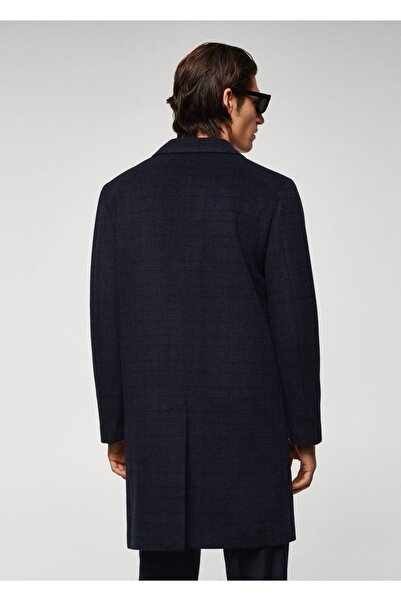 MANGO Man Geri dönüştürülmüş yünlü kareli palto