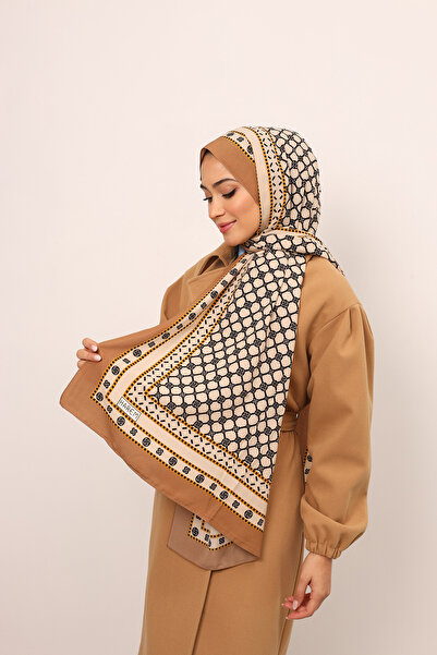 HAREM SCARF Monogram-Mink Medina Pattern Shawl