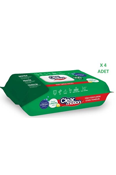 CLEAR MOTION Yüzey Temizlik Havlusu 400 100x4 Adet  Yaprak Doğal Limon Yağı