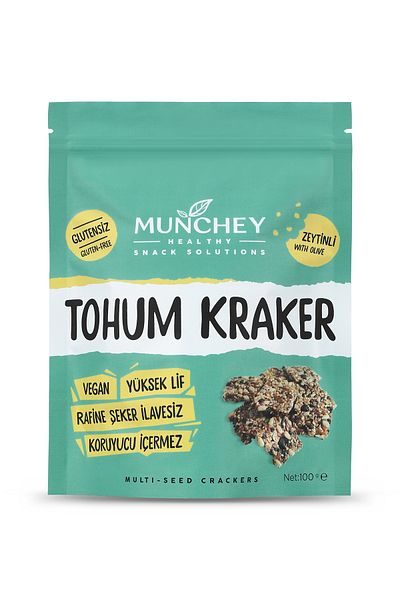 MUNCHEY 100 Gr 12 Pack Olive Seed Crackers