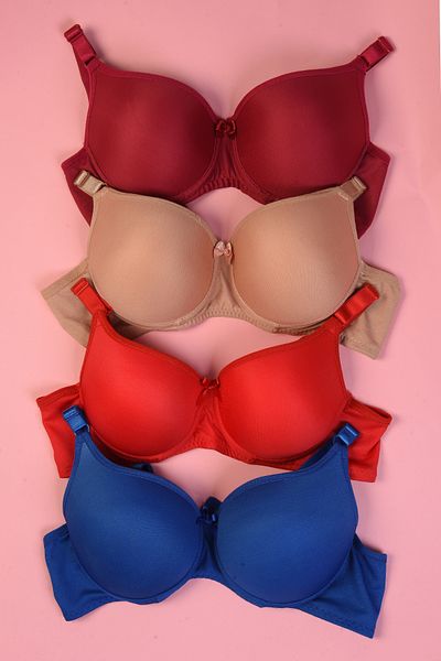 AURRARİ Sutien căptușit cu 4 push-up - maro burgundă, roșu bleumarin
