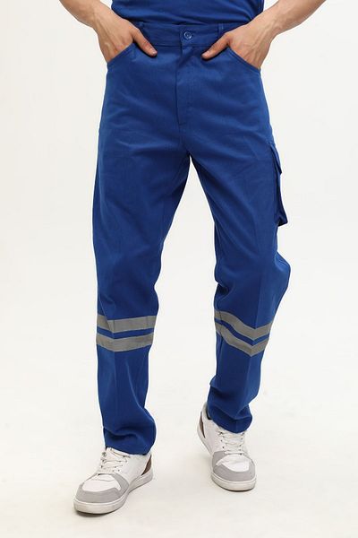 Uniprom Work Pants 100% Cotton Classic Model Blue Cargo Pants Summer