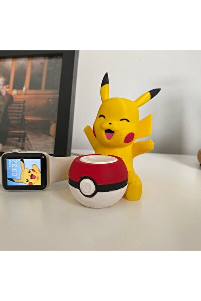 huni Apple Watch Stand Pikachu El Boyaması Figür Sevimli Pokemon Pikachu Akıllı Saat Standı