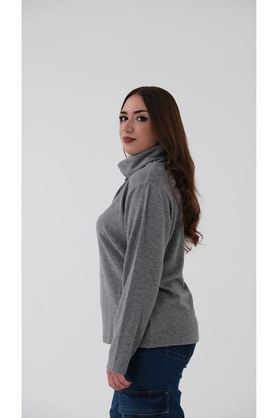 Blues Outlet WOMEN'S FISHER COLLAR SOFT BLUSE-GREY