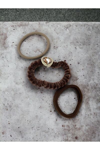 Rachel Brown 3-Piece Rubber Buckle Set with Heart Stone Detail