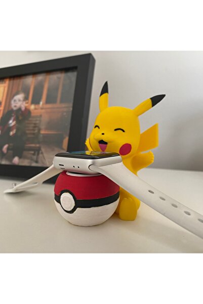 huni Apple Watch Stand Pikachu El Boyaması Figür Sevimli Pokemon Pikachu Akıllı Saat Standı