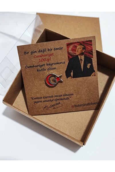 Butenin Atölyesi 29 Ekim Cumhuriyet Bayramı Hediyesi, Türk Bayrağı, Mineli Ya...