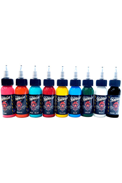 DARKNESS DÖVME BOYASI SETİ 9 RENK 30 ML DARKNESS