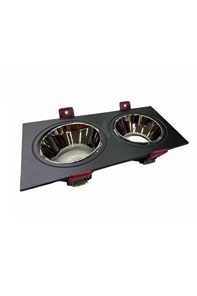 Cata Jaguar Siyah-Platin Kare Spot 2Li Sıva Altı GU-10 Duylu (Ampulsüz)