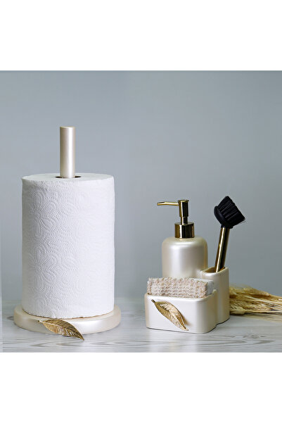 Selim Leaf Paper Towel Holder Pearl Gold