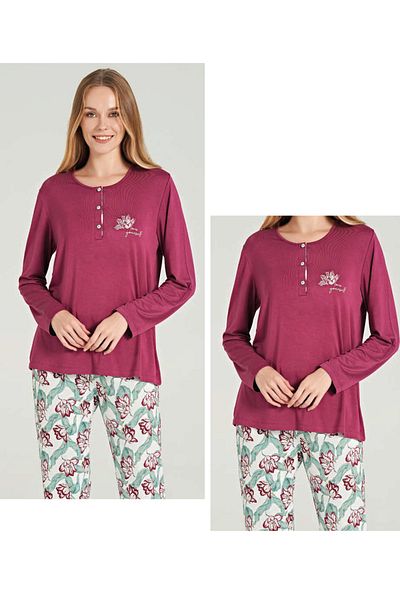 Feyza Women's Long Sleeve Pajama Set 5063