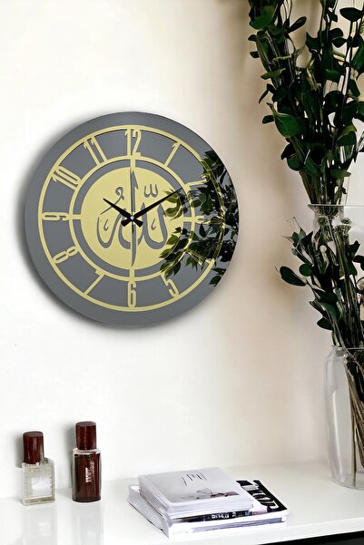 EMORES ساعة حائط مزخرفة بمجسمات بلكسي مرآة حقيقية مقاس 46 سم مع شرائط