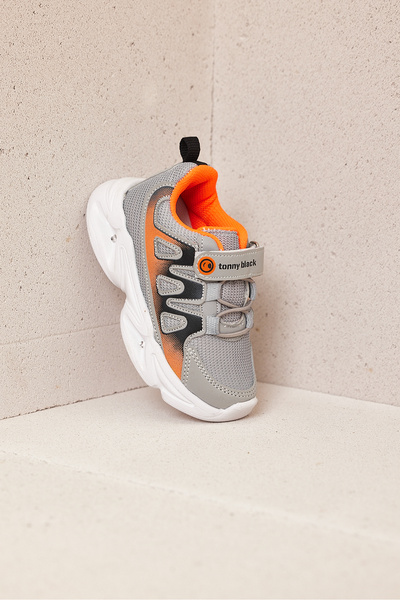 Tonny Black Çocuk Unisex Buz Portakal Tonny Black Rahat Kalıp Işıklı Cırtlı Ayakkabı