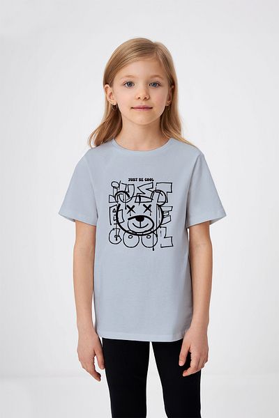 ADABEBEK Tricou cu imprimeu negru Just Be Cool Teddy Bear cu detaliu Graffiti