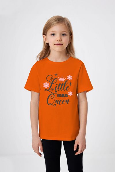 ADABEBEK Little Drama Queen Printed Girl's T-Shirt
