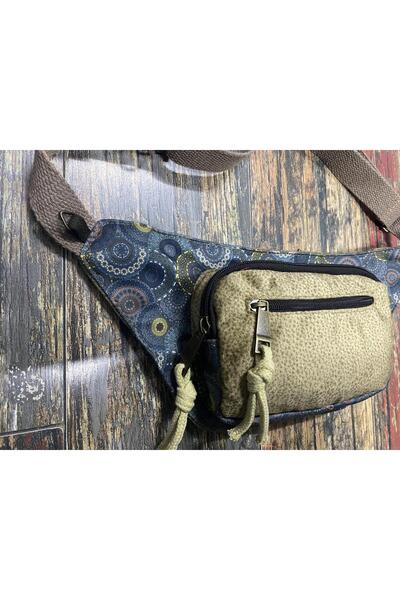 Street Bag Унісекс Етнічна Аутентична Богемська Повсякденна Подорожня Сумка на Поясній Колір Хакі, Водостійка, З Багатьма Кишенями