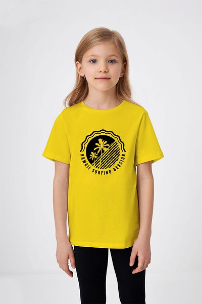 ADABEBEK Girl's Surf Printed T-Shirt in Hawaii