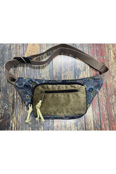 Street Bag Унісекс Етнічна Аутентична Богемська Повсякденна Подорожня Сумка на Поясній Колір Хакі, Водостійка, З Багатьма Кишенями