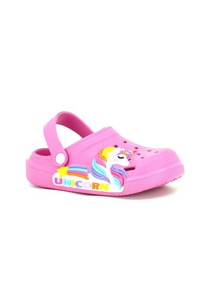 Calx Girl's Unicorn Patterned - Non-Slip Comfortable Sole Cross Slippers Sandals