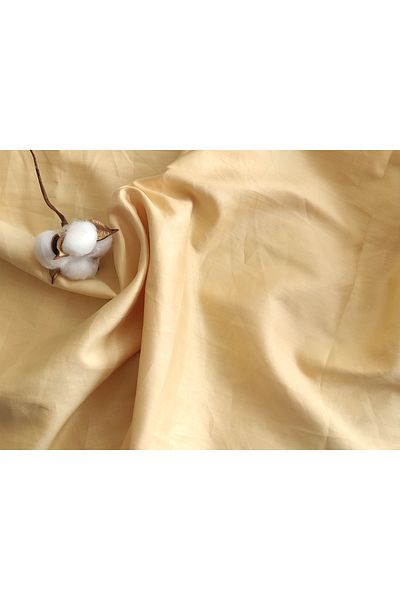 CollessiaHome Yellow Double 100% Cotton Satin Fitted Sheet Set - Elastic