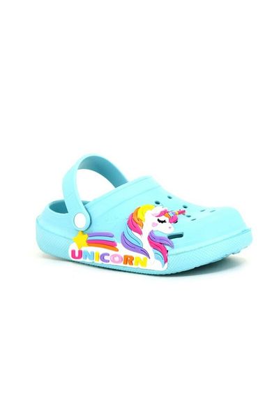 Calx Girl's Unicorn Patterned - Non-Slip Comfortable Sole Cross Slippers Sandals