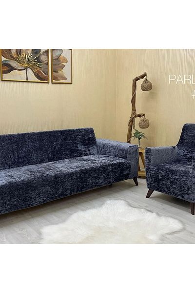 FurkanTicaret Anthracite Colored Lycra Elastic Velvet Seat Cover - 3 3 1 1 Model