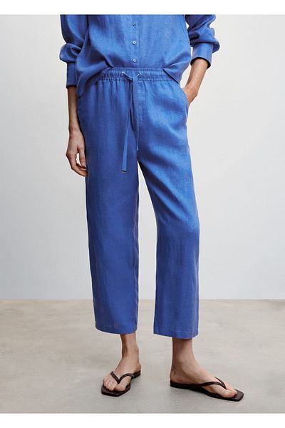 MANGO Woman Pantaloni de jogger din in