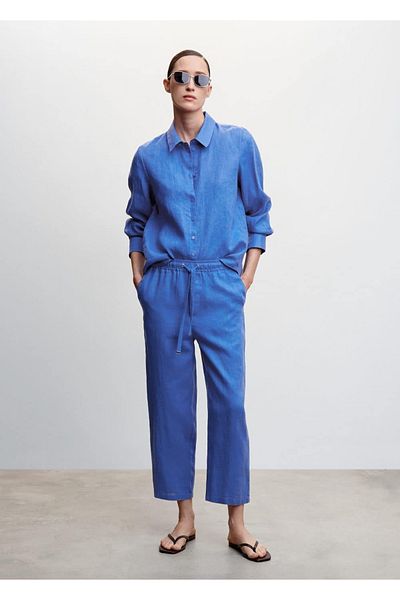 MANGO Woman Pantaloni de jogger din in