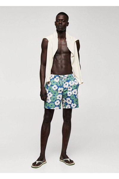 MANGO Man Badeanzug mit Blumenmuster
