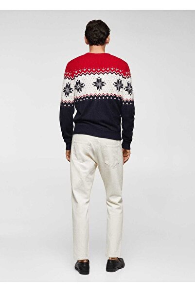 MANGO Man Gewebter Pullover mit Weihnachtsmotiv