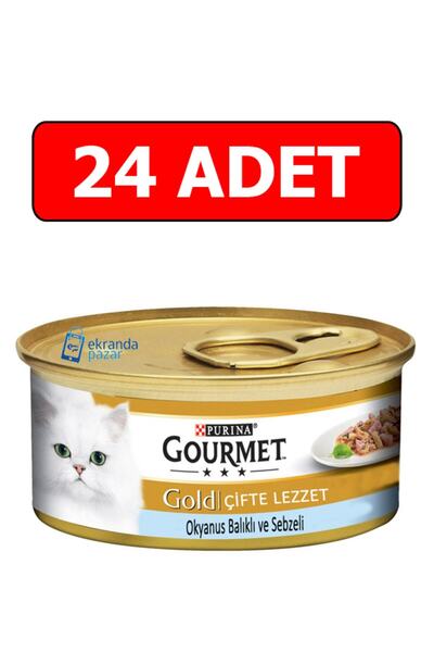 Gourmet Gold Ispanaklı Sos Içinde Okyanus Balıklı Kedi Konservesi 85 Gr 24 Ad...