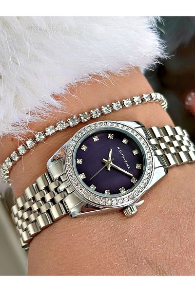 Navimarine Gold Color Steel Cord Women's Wristwatch + Bracelet Gift