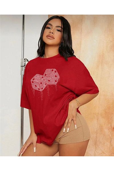 khufu ZAR Printed RED Relaxed Cut Oversize T-shirt Unisex